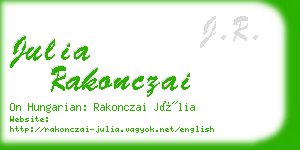 julia rakonczai business card